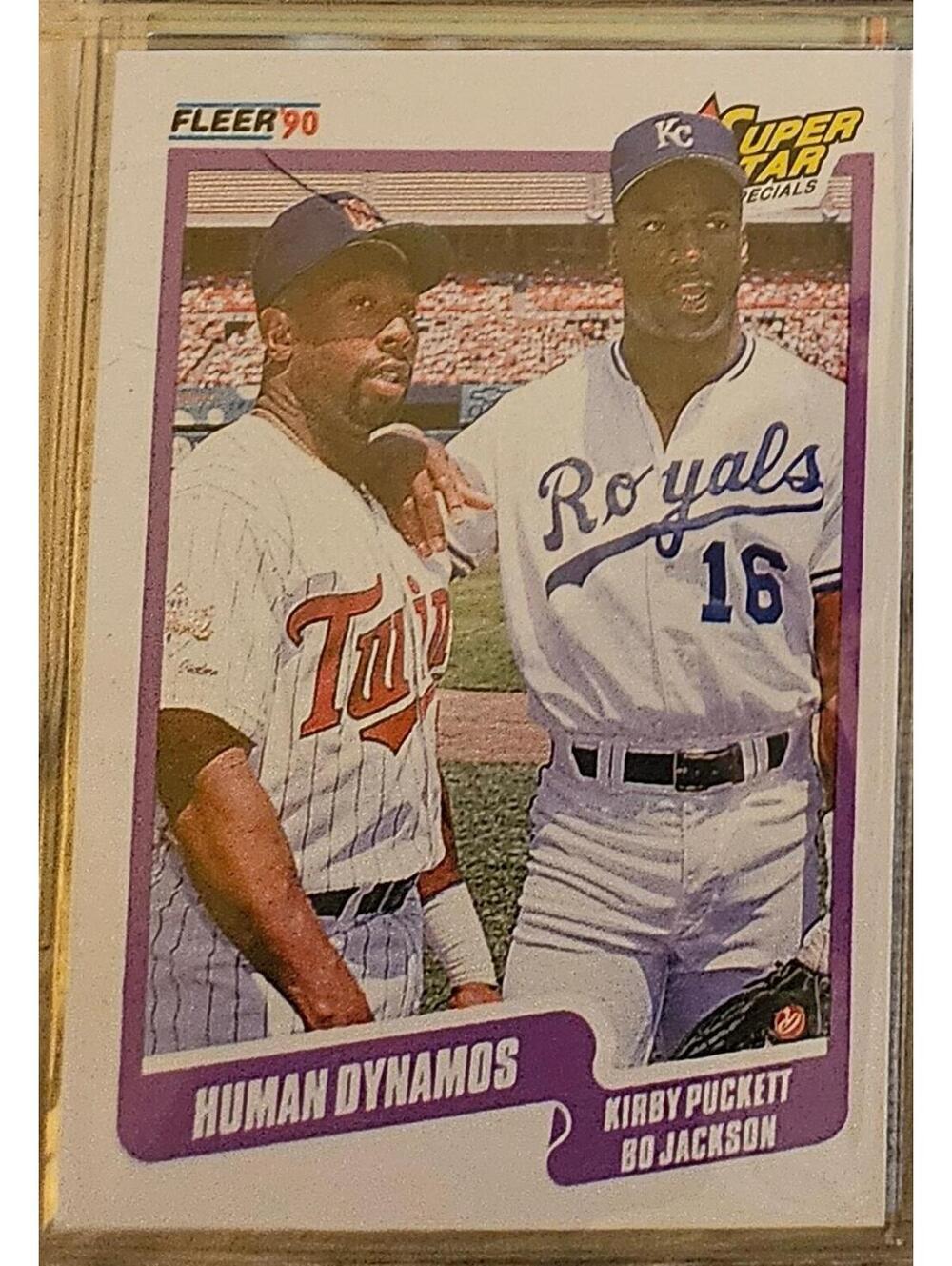 1990 Fleer ~ Bo Jackson / Kirby Puckett ~ Human Dynamos ~ 635 ~ Royals / Twins
